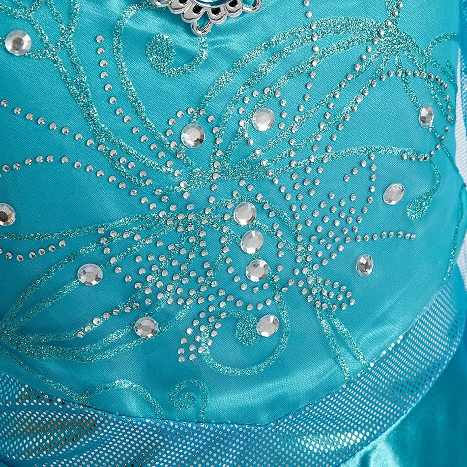 Girls snow queen halloween costume worn by child