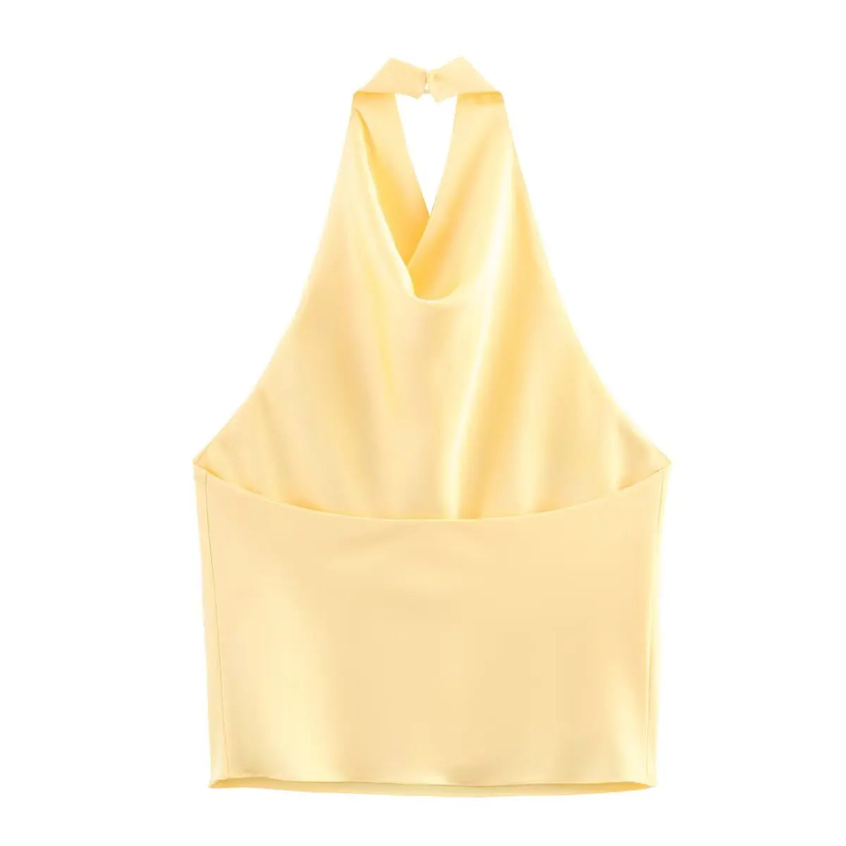 Women's halter neck backless waistcoat top front view