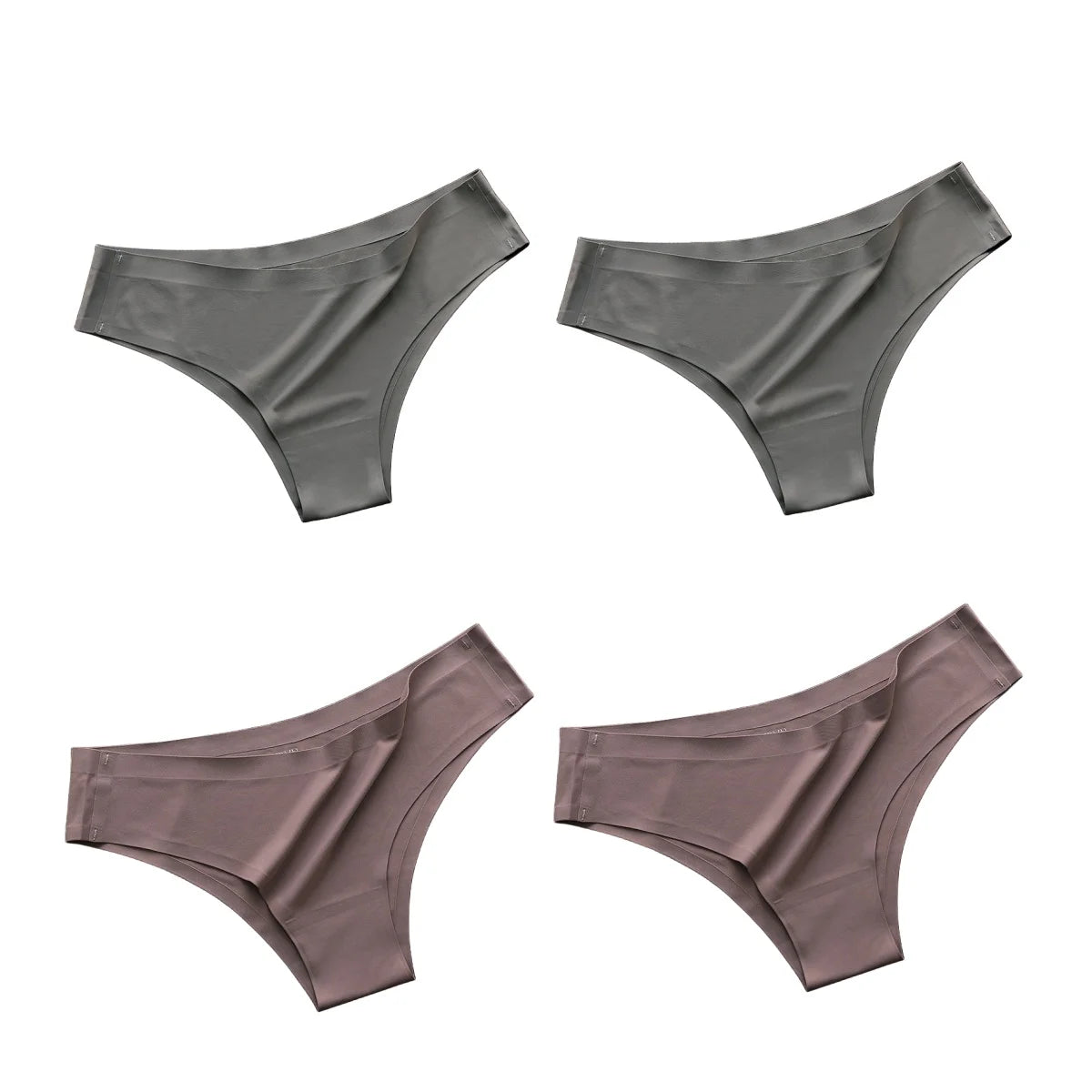 Women's seamless ice silk bikini briefs worn model
