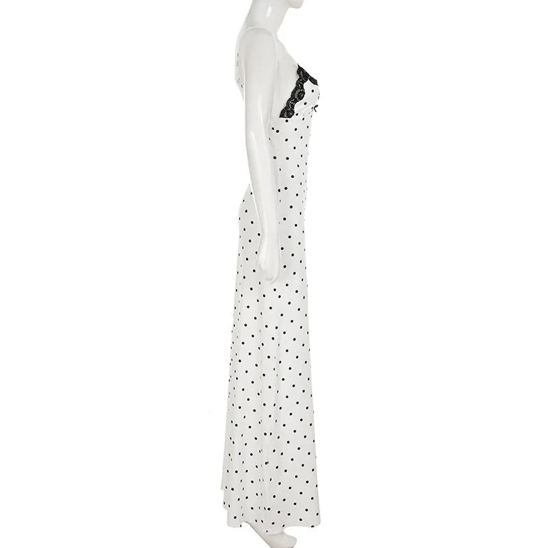 French lace halter vest backless side view white