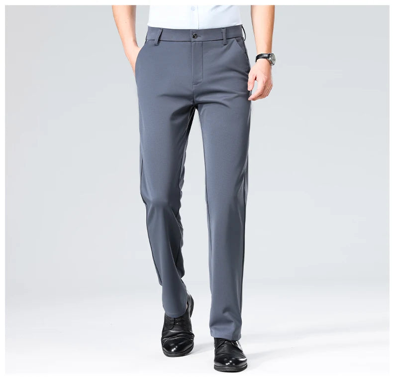 Business Casual Pants – Men's Elastic Waist Dress Trousers