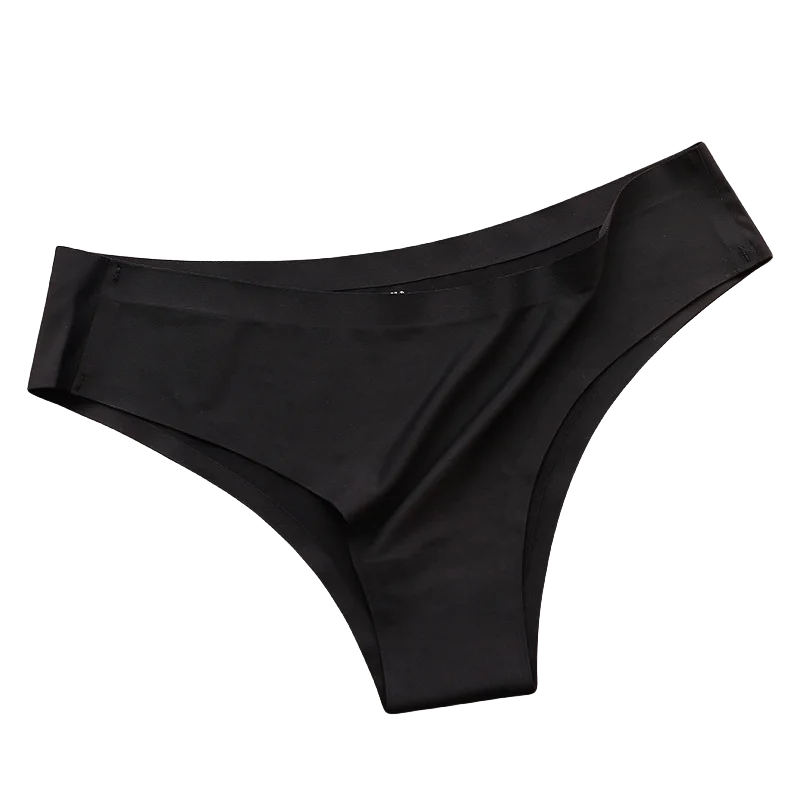 Women's seamless ice silk bikini briefs worn model