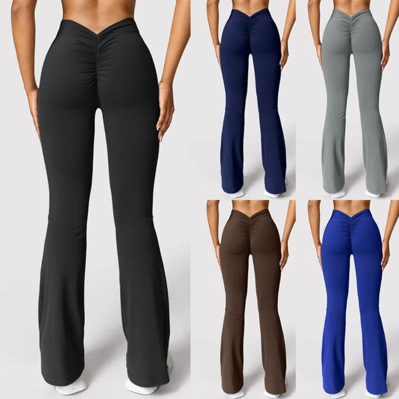 V-back waist leggings color options display