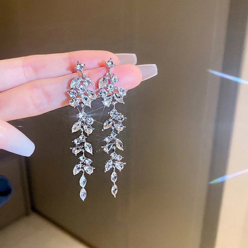 Crystal tassel drop earrings style variety display