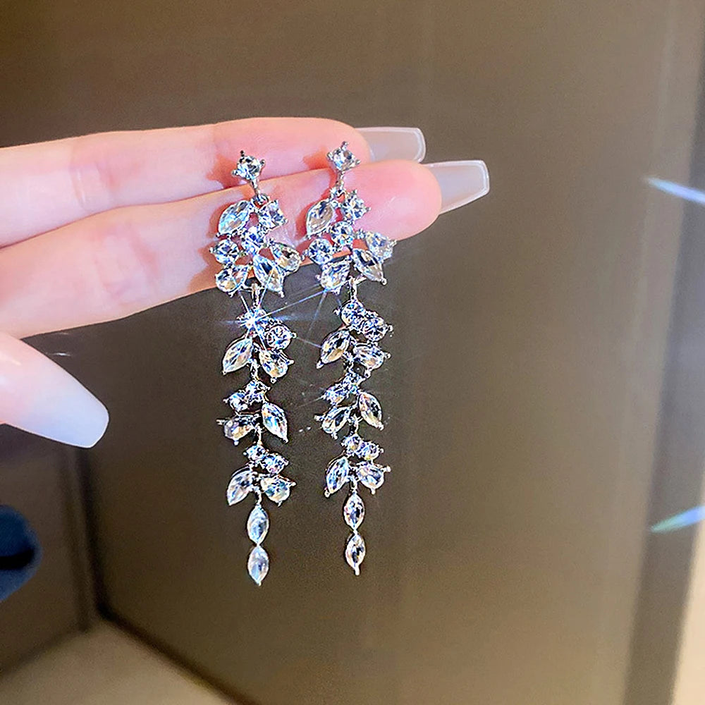 Crystal tassel drop earrings style variety display