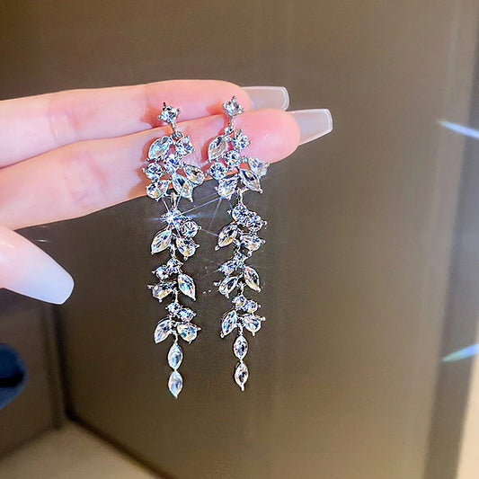Crystal tassel drop earrings style variety display