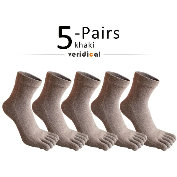 Wool toe socks worn on feet