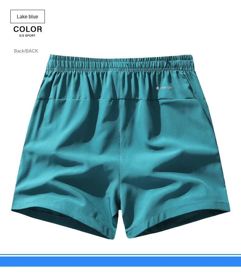 Quick-dry running shorts front view green