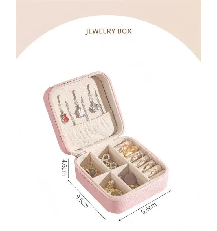 Travel jewelry organizer case interior compartments
