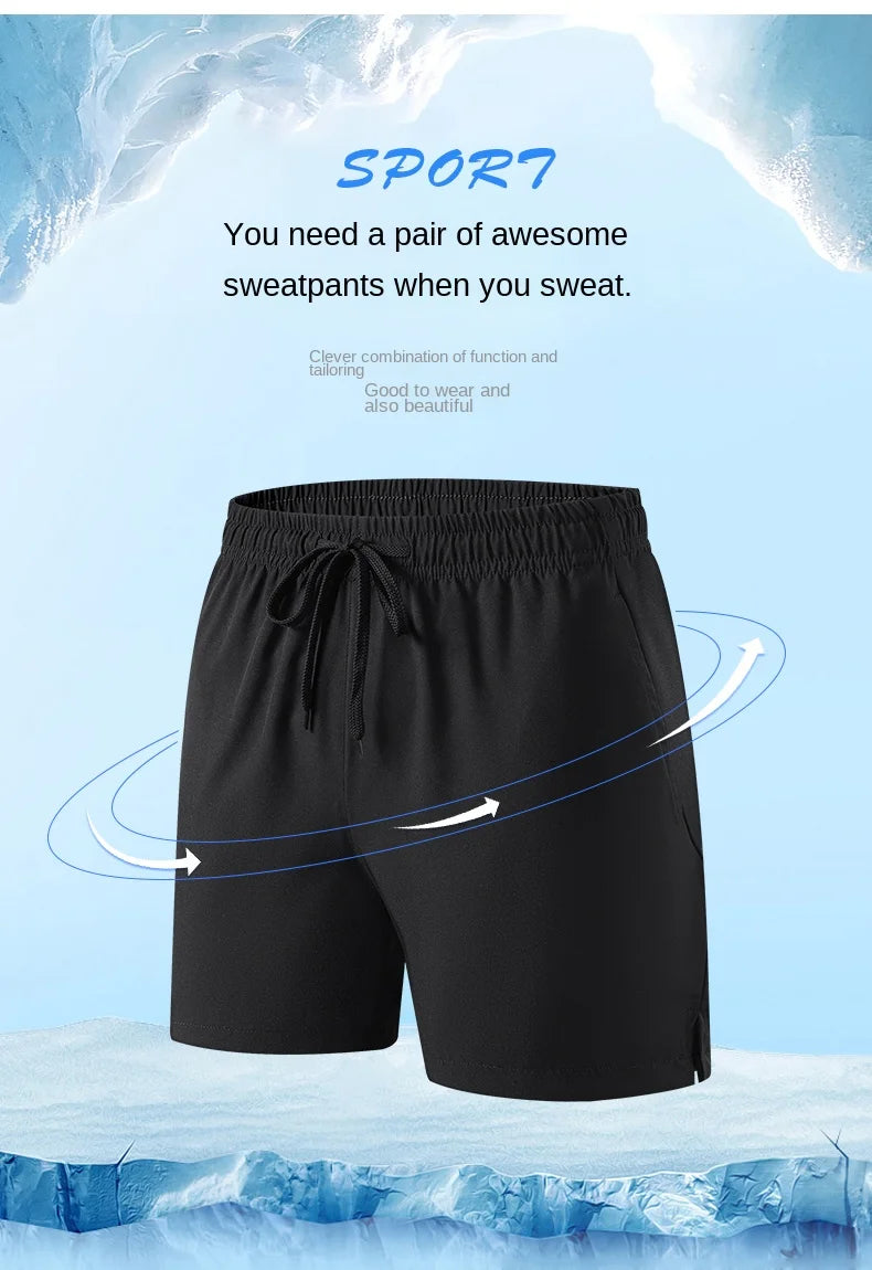Quick-dry running shorts front view black