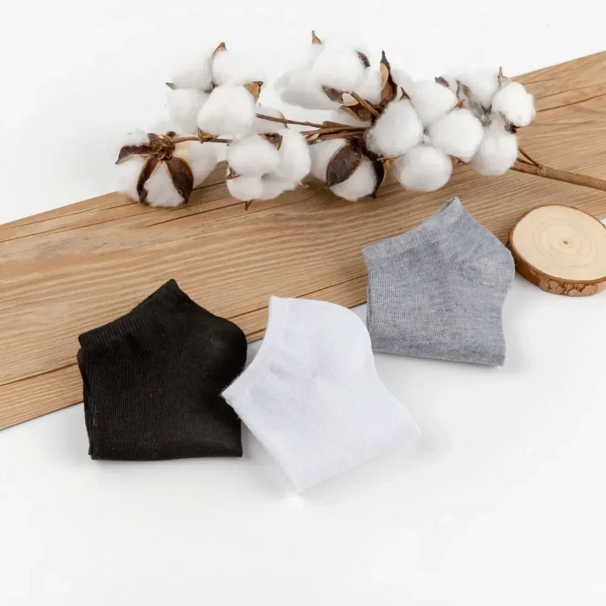 Unisex cotton ankle socks multi-pack mixed colors