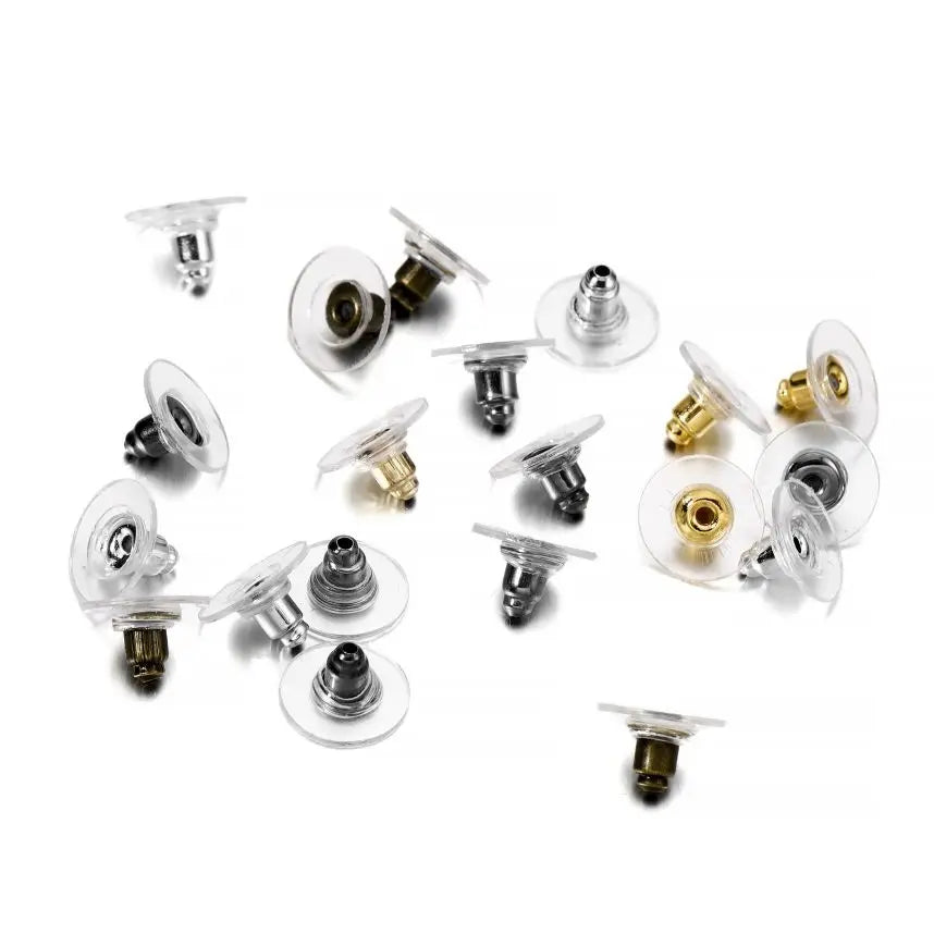 Rubber earring backs attached to earring post
