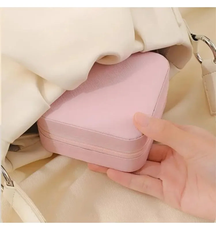 Travel jewelry organizer case interior compartments