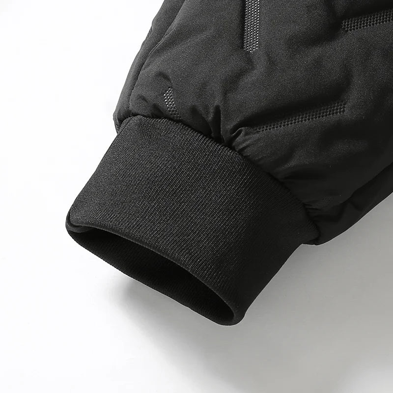 Thermal fleece sweatpants front view black
