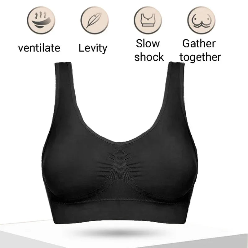 Women's seamless striped sports bra side view