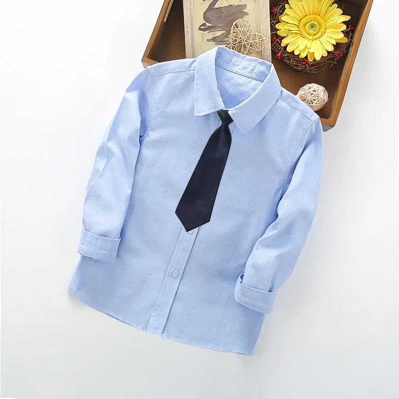Boys school uniform shirt fabric close-up