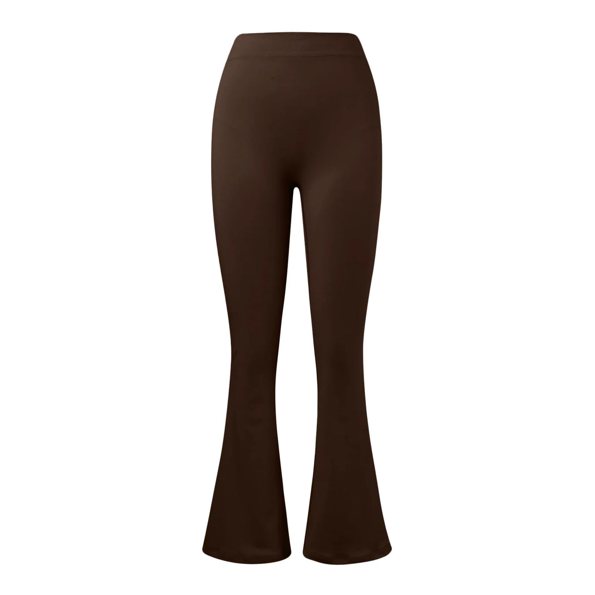 V-back waist leggings purple flared close up front