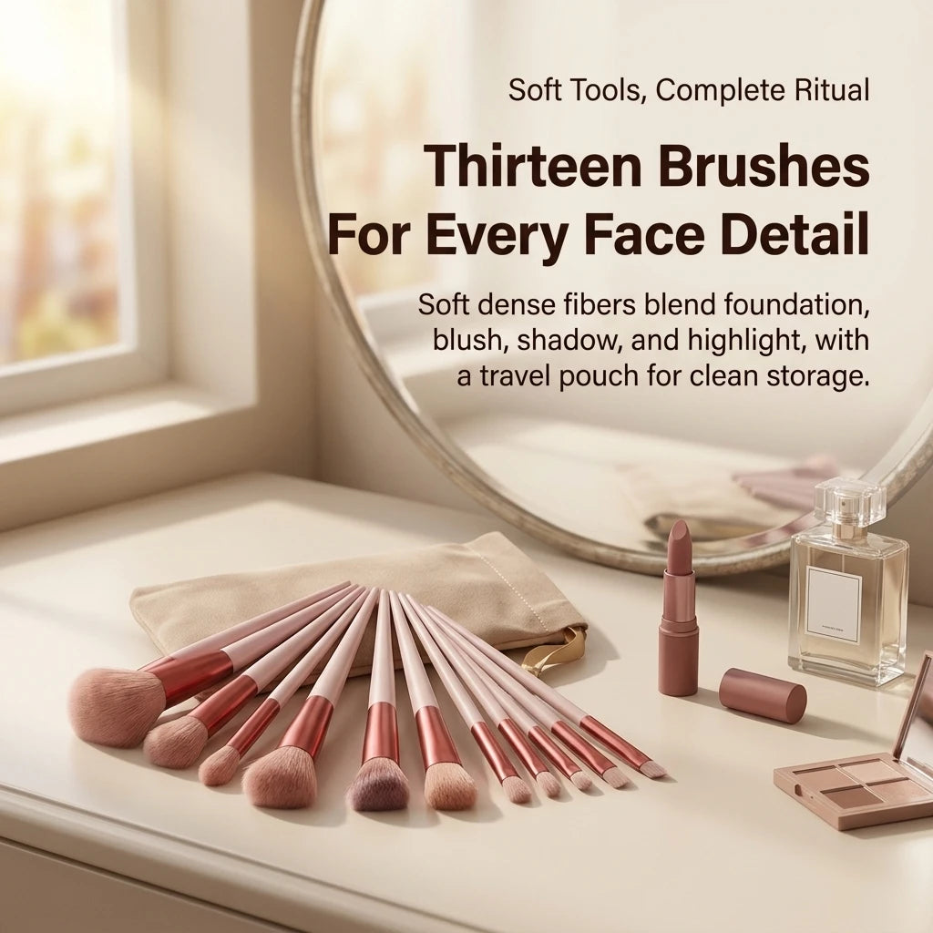 Makeup brush set red with travel bag