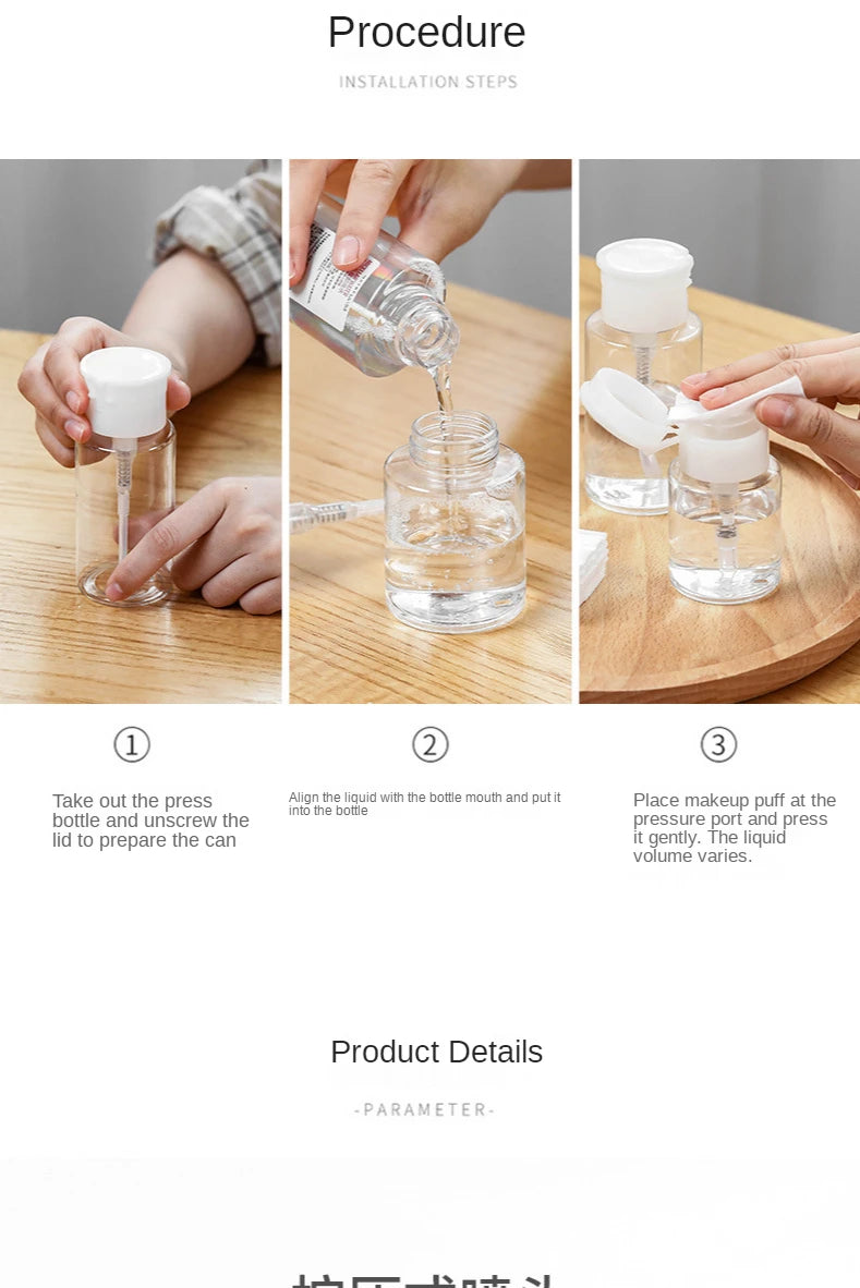 Refillable push-pump dispenser bottle pump mechanism detail