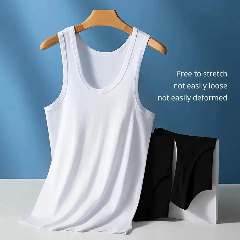 Cotton vest multi-pack white front view