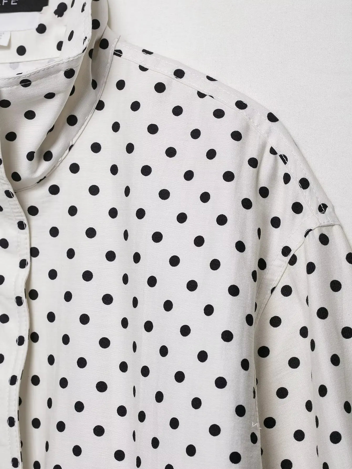 Polka Dot Casual Jacket Women's Zip-Up Turtleneck Coat