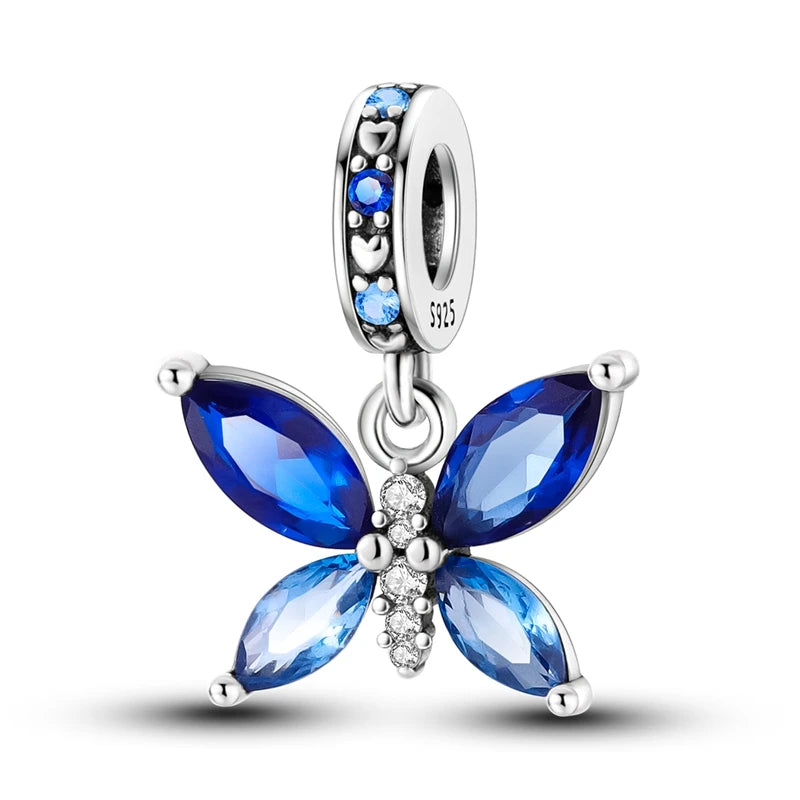 Butterfly charm beads attached to bracelet