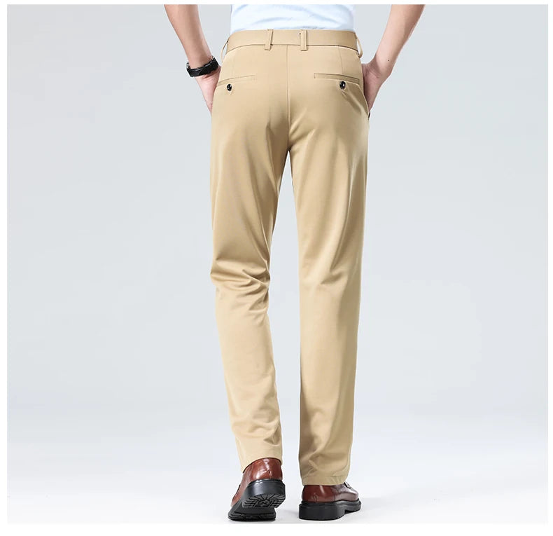 Business Casual Pants – Men's Elastic Waist Dress Trousers