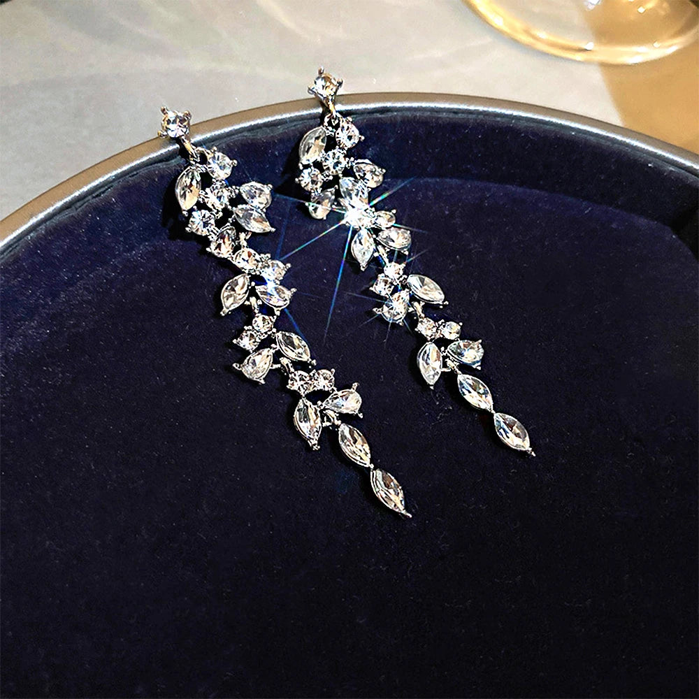 Crystal tassel drop earrings style variety display