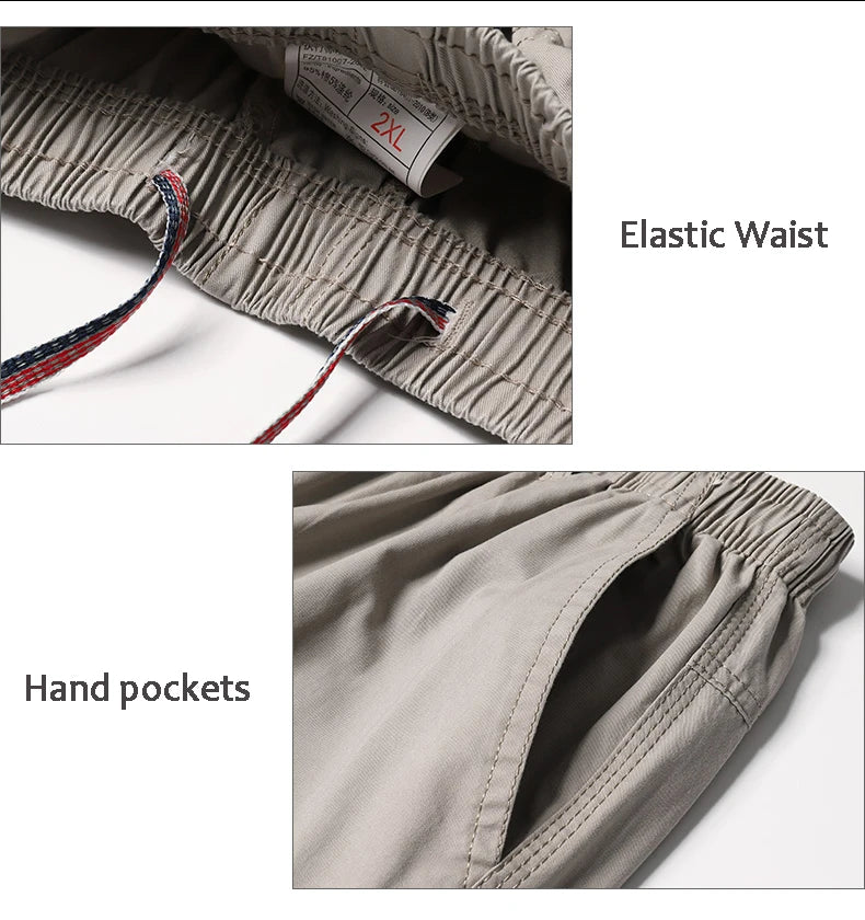 Cotton cargo pants front view taupe